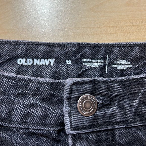 High-Waisted Button-Fly O.G.Straight Raw-Hem Jean Skirt Size 12 - Picture 7 of 10